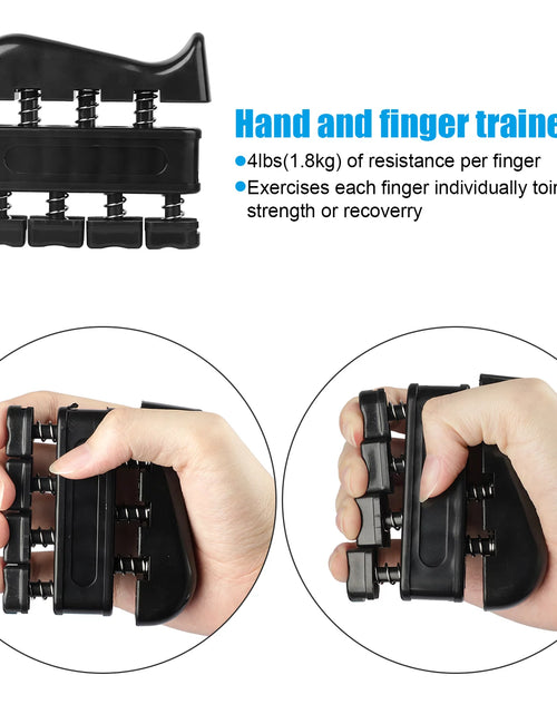 Load image into Gallery viewer, 5Pcs Hand Grip Strengthener Forearm Workout Kit,  Grip Strength Trainer, Adjustable Resistance 22 to 132Lbs Hand Gripper, Finger Exerciser, Finger Stretcher, Grip Loop, Stress Relief Grip Ball
