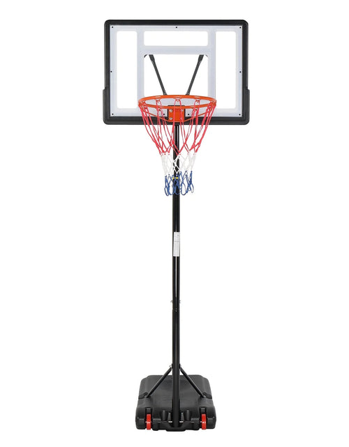 Load image into Gallery viewer, 33 In. Portable Basketball Hoop Stand, 6.5-8 Ft Adjustable Basketball Goal System, with PVC Backboard Indoor/Outdoor
