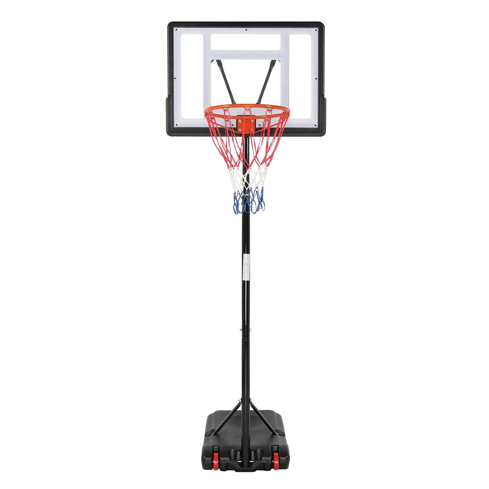 33 In. Portable Basketball Hoop Stand, 6.5-8 Ft Adjustable Basketball Goal System, with PVC Backboard Indoor/Outdoor