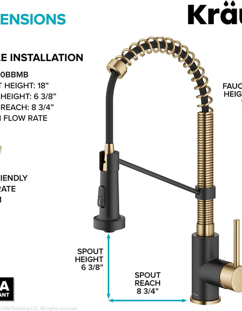 Load image into Gallery viewer, KPF-1610BG Bolden 18-Inch Commercial Kitchen Faucet with Dual Function Pull-Down Sprayhead in All-Brite Finish, 18 Inches, Brushed Gold
