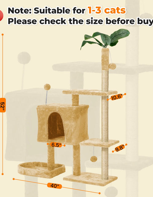 Load image into Gallery viewer, 31.5&quot; Cat Tree Cat Tower for Indoor Cats with Green Leaves, Cat Condo Cozy Plush Cat House with Hang Ball and Leaf Shape Design, Cat Furniture Pet House with Cat Scratching Posts, Green
