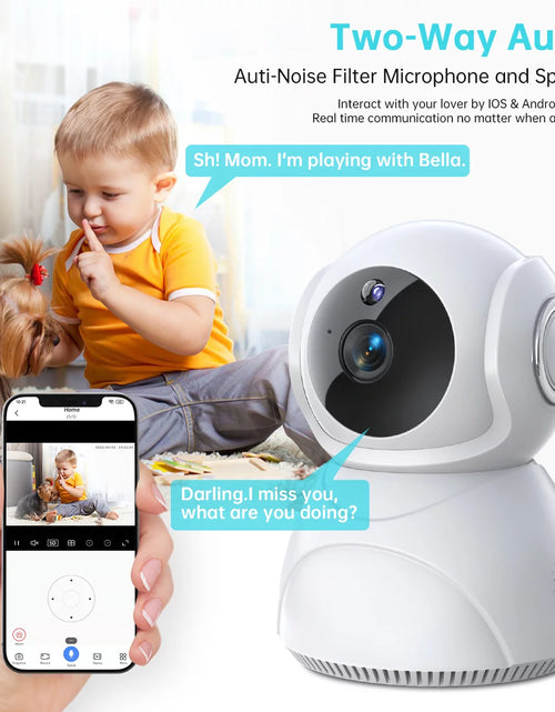 Load image into Gallery viewer, Baby Monitor -3K 5MP Video Baby Monitor with Camera and Audio - Baby Monitor Wifi Smartphone with Night Vision, Video Recording, App Control, Motion Detection/Tracking, 2-Way Audio
