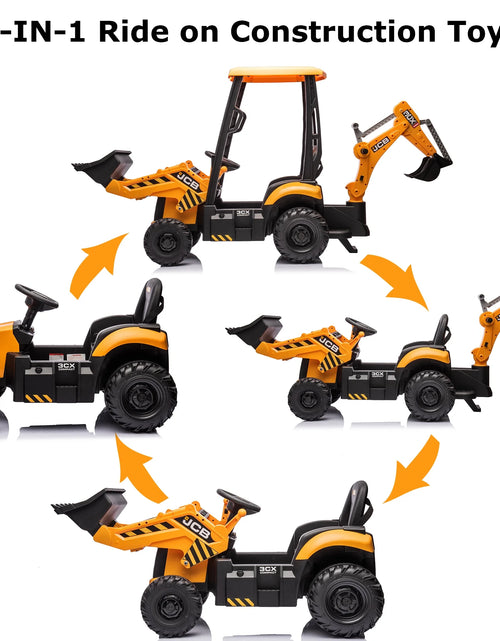 Load image into Gallery viewer, Electric Ride on Excavator for Kids, Licensed JCB 12V Ride-On Construction Toys with Remote
