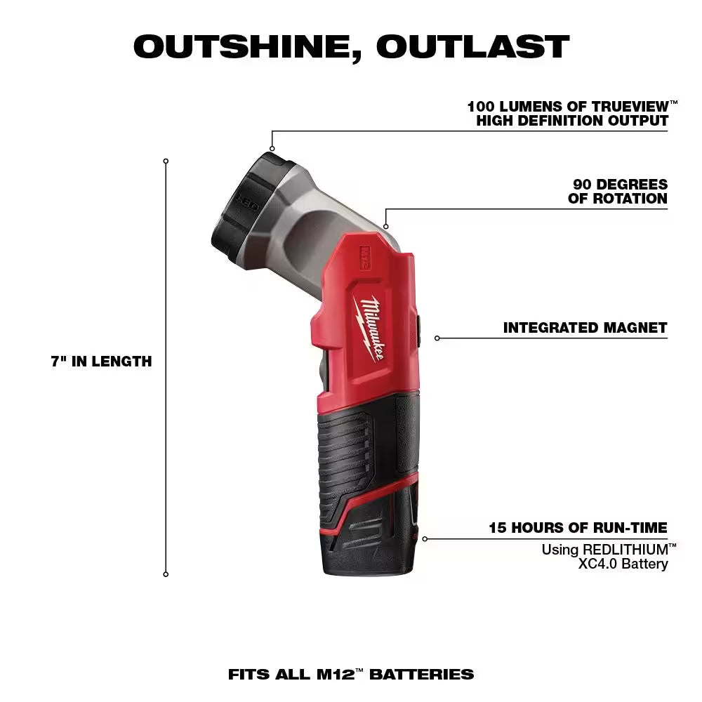 M12 12V Lithium-Ion Cordless Combo Kit (5-Tool) with Two 1.5Ah Batteries, Charger & Tool Bag