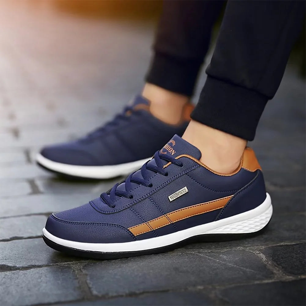 Mens Shoes Fashion Running Sneaker Casual Leather Sport Shoes Breathable Comfortable Walking Shoes