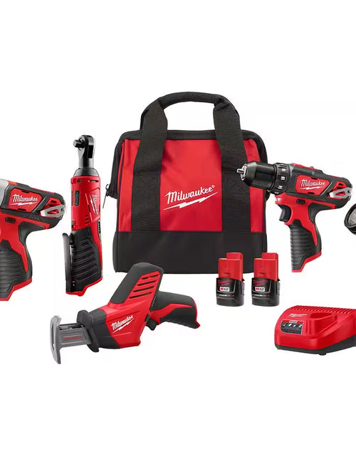 Load image into Gallery viewer, M12 12V Lithium-Ion Cordless Combo Kit (5-Tool) with Two 1.5Ah Batteries, Charger &amp; Tool Bag
