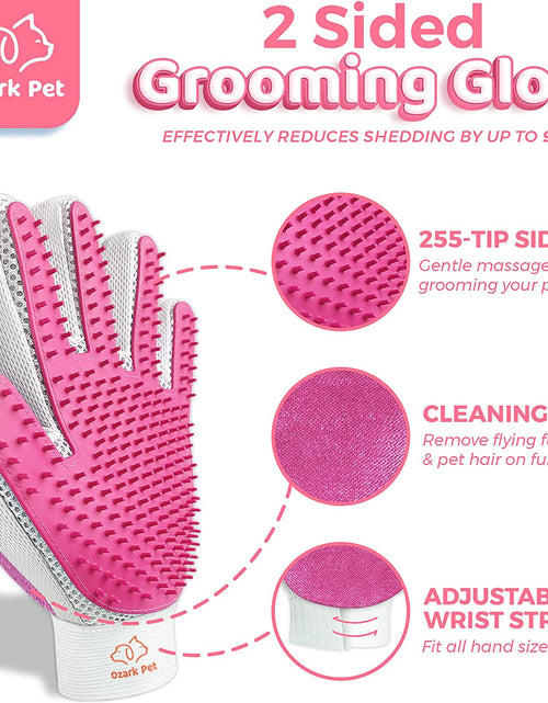 Load image into Gallery viewer, Dog &amp; Cat Brush-Deshedding Brush, Dematting Tools, Shedding Brush Glove, Reduces Shedding up to 95%, for Short to Long Hair, Small to Medium Breeds, Pink
