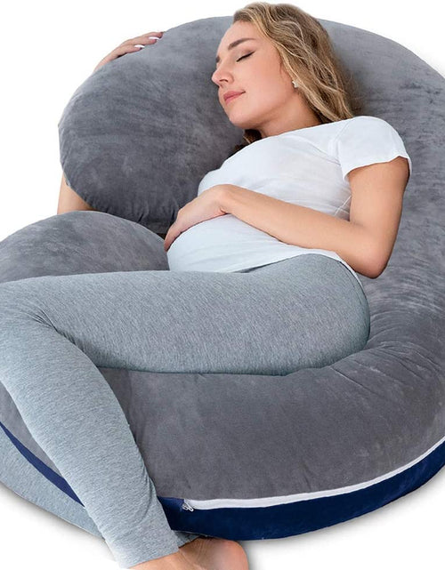 Load image into Gallery viewer, Pregnancy Pillow,Maternity Body Pillow with Velvet Cover,C Shaped Body Pillow for Pregnant Women
