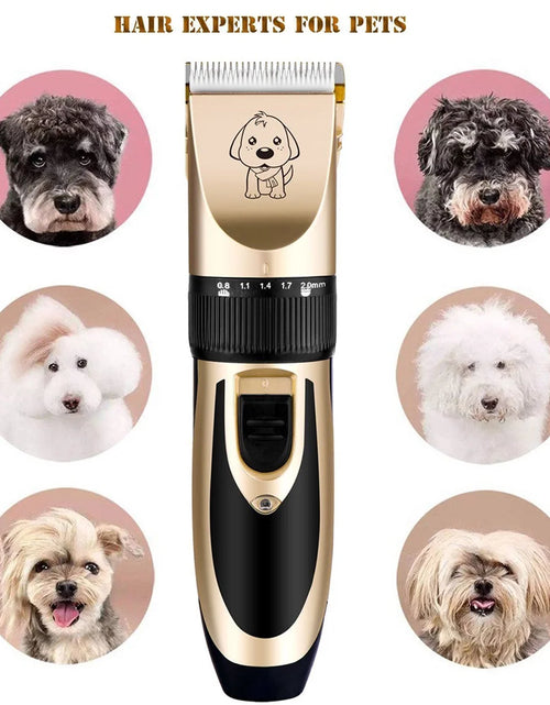 Load image into Gallery viewer, Electric Pet Hair Cutting Professional Mute Cordless Pet Grooming Kit Electric Pet Cat Dog Hair Cutting Clipper Trimmer Shaver Grooming Kit Set
