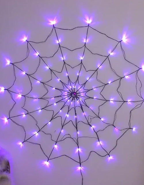 Load image into Gallery viewer, Halloween Glowing Spider Web Halloween Decoration Lights Spider Web Lights Halloween Decoration Outdoor Indoor Halloween Decor
