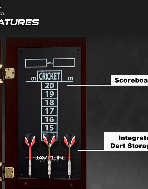 Load image into Gallery viewer, Bristle Dartboard and Cabinet Sets- Features Easy Assembly - Complete with All Accessories
