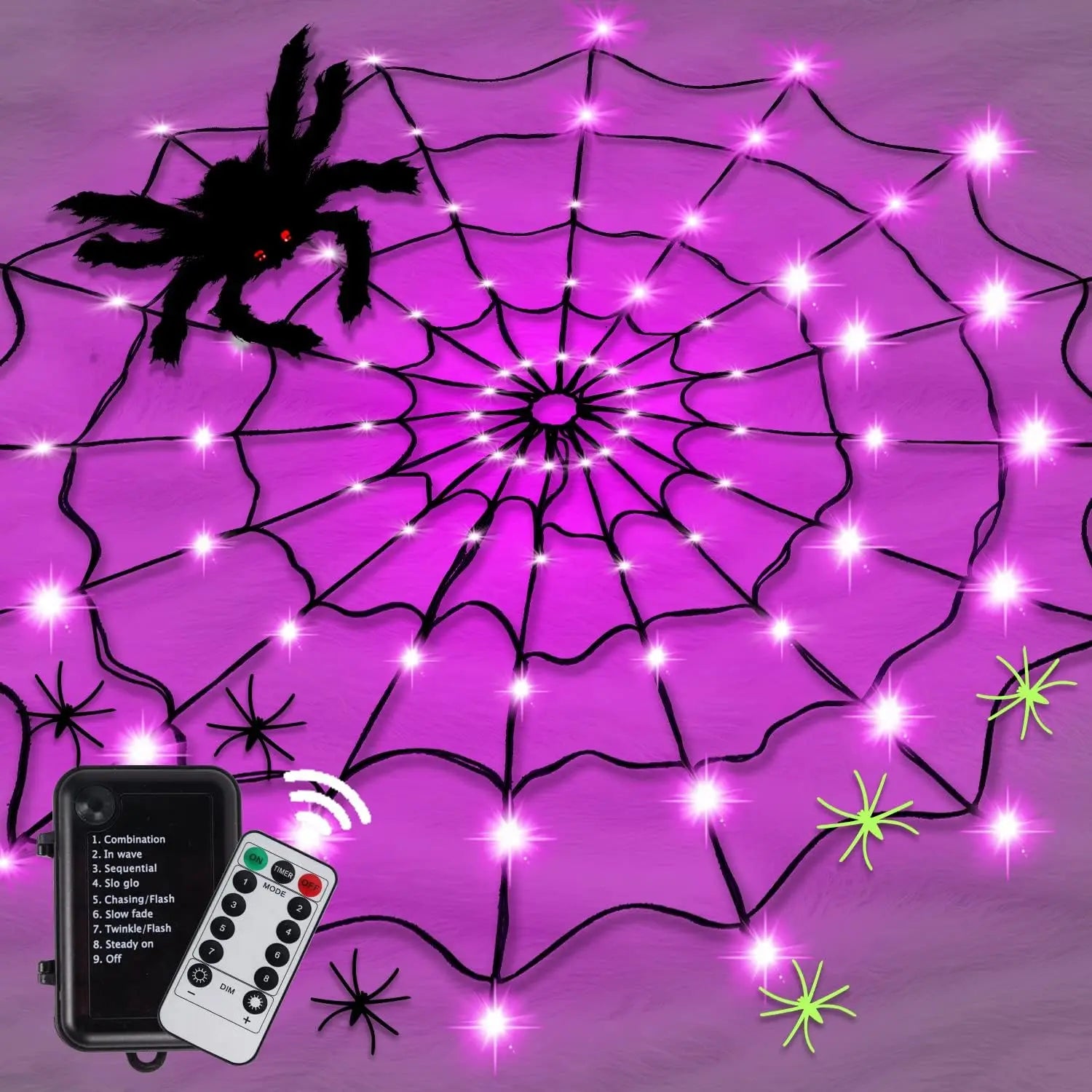 Halloween Glowing Spider Web Halloween Decoration Lights Spider Web Lights Halloween Decoration Outdoor Indoor Halloween Decor