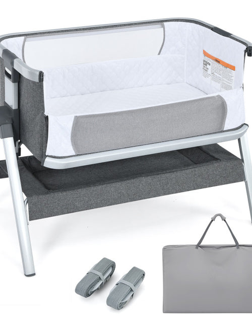 Load image into Gallery viewer, Baby Bedside Bassinet with Storage Basket and Wheels
