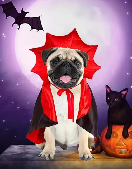 Load image into Gallery viewer, Medium Dog Halloween Costumes, Halloween Dog Vampire Cloak Costume Dog Devil Costume Pet Halloween Costume
