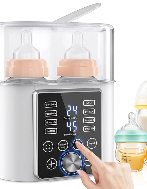 Load image into Gallery viewer, Baby Bottle Warmer, 12-In-1 Babies Fast Bottle Milk Warmer, Double Food Heater Defrost Bpa-Free with Twins, LCD Display, Timer &amp; 24H Temperature Control for Breastmilk &amp; Formula
