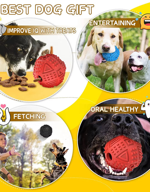 Load image into Gallery viewer, Dog Balls Treat Dispensing Dog Toys, Dog Toys for Aggressive Chewers Large Breed, Nearly Indestructible Squeaky Dog Chew Toys for Large Dogs, Natural Rubber Dog Puzzle Toys, Tough IQ Dog Treat Balls
