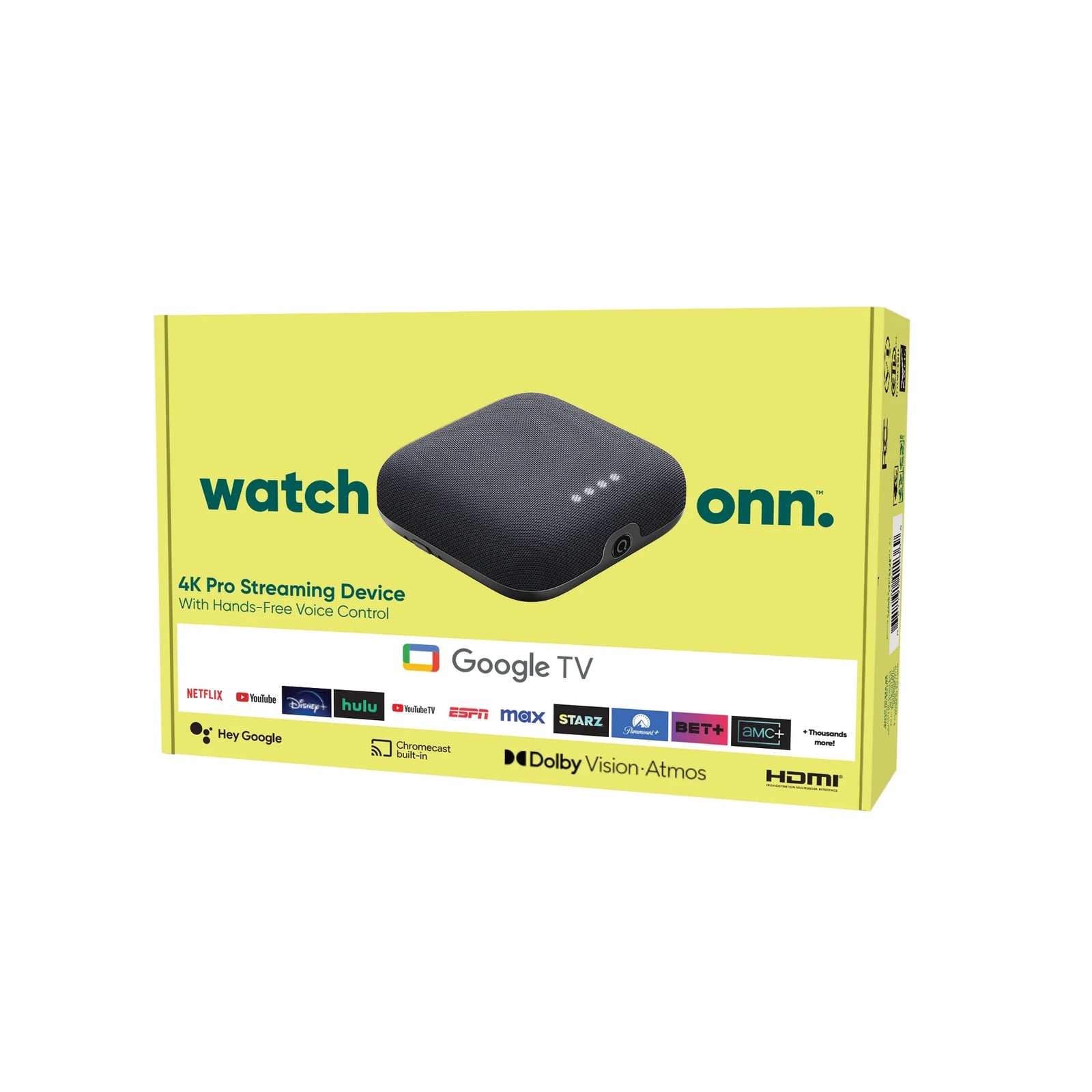 Google TV 4K Pro Streaming Device (New, 2024), 4K UHD Resolution, Dolby Vision & Dolby ATMOS, Hands-Free Voice Control, Smart Hub