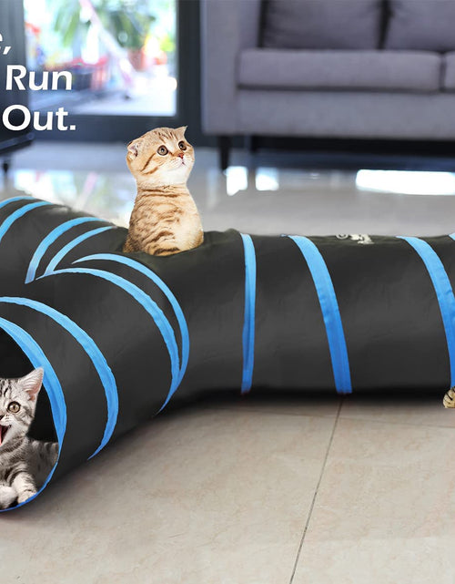 Load image into Gallery viewer, Cat Toys, Cat Tunnel Tube 3-Way Tunnels Extensible Collapsible Cat Play Tent Interactive Toy Maze Cat House Bed with Balls and Bells for Cat Kitten Kitty Rabbit Small Animal
