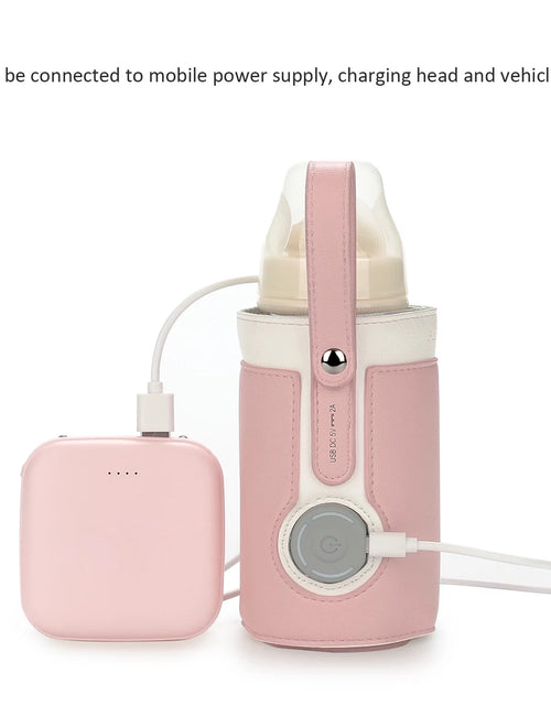 Load image into Gallery viewer, Portable Bottle Warmer, Intelligent Bottle Warmer, Fast Charge, 3-Speed Temperature Regulation, Pink
